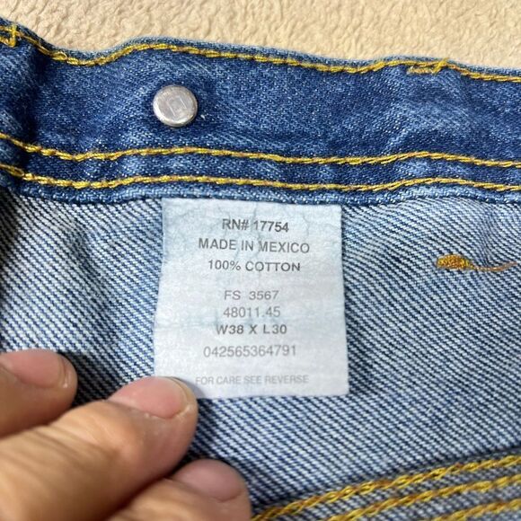 Men’s Vintage Double Knee key Jeans size 38x30 - Picture 8 of 10